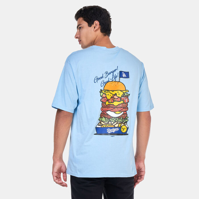 New Era Men's MLB Los Angeles Dodgers Burger Graphic T-Shirt Blue New Era Men's MLB Los Angeles Dodgers Burger Graphic T-Shirt Blue image number 1