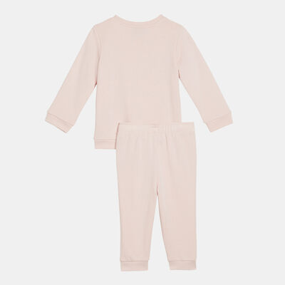PUMA Kids' Essential+ Sweatshirt and Joggers Set Pink