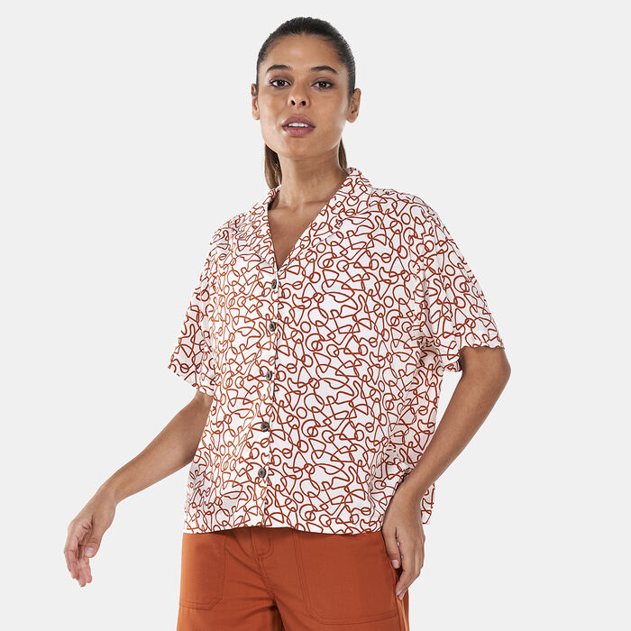 Vans Women's Textured Waves Shirt Brown Vans Women's Textured Waves Shirt Brown image number 0