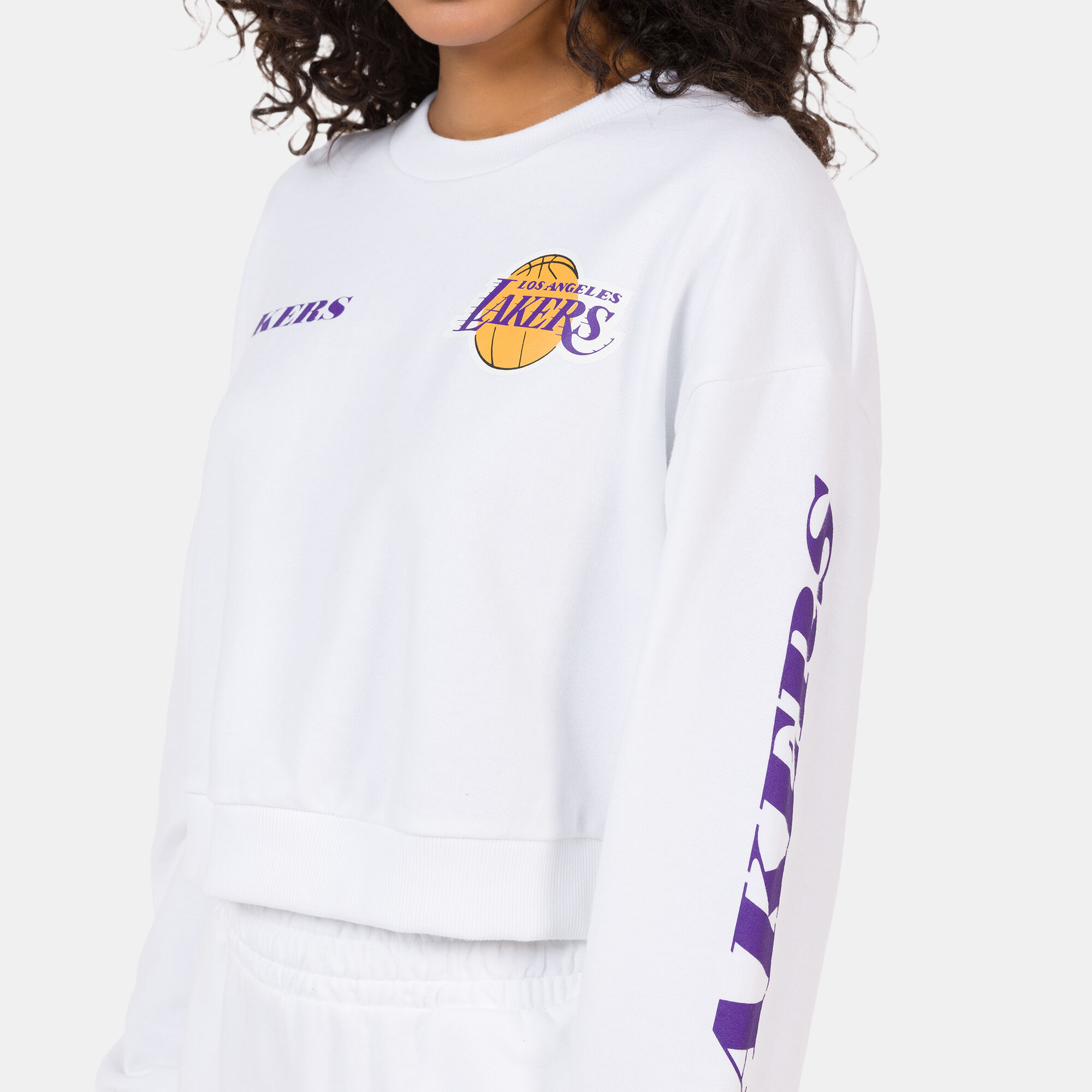 Women s NBA Los Angeles Lakers Wordmark Sweatshirt White New Era in KSA SSS
