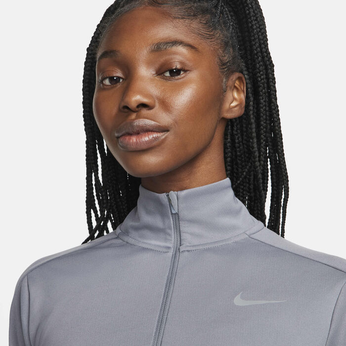 Nike Women's Dri-FIT Pacer 1/4-Zip Sweatshirt Grey Nike Women's Dri-FIT Pacer 1/4-Zip Sweatshirt Grey image number 2